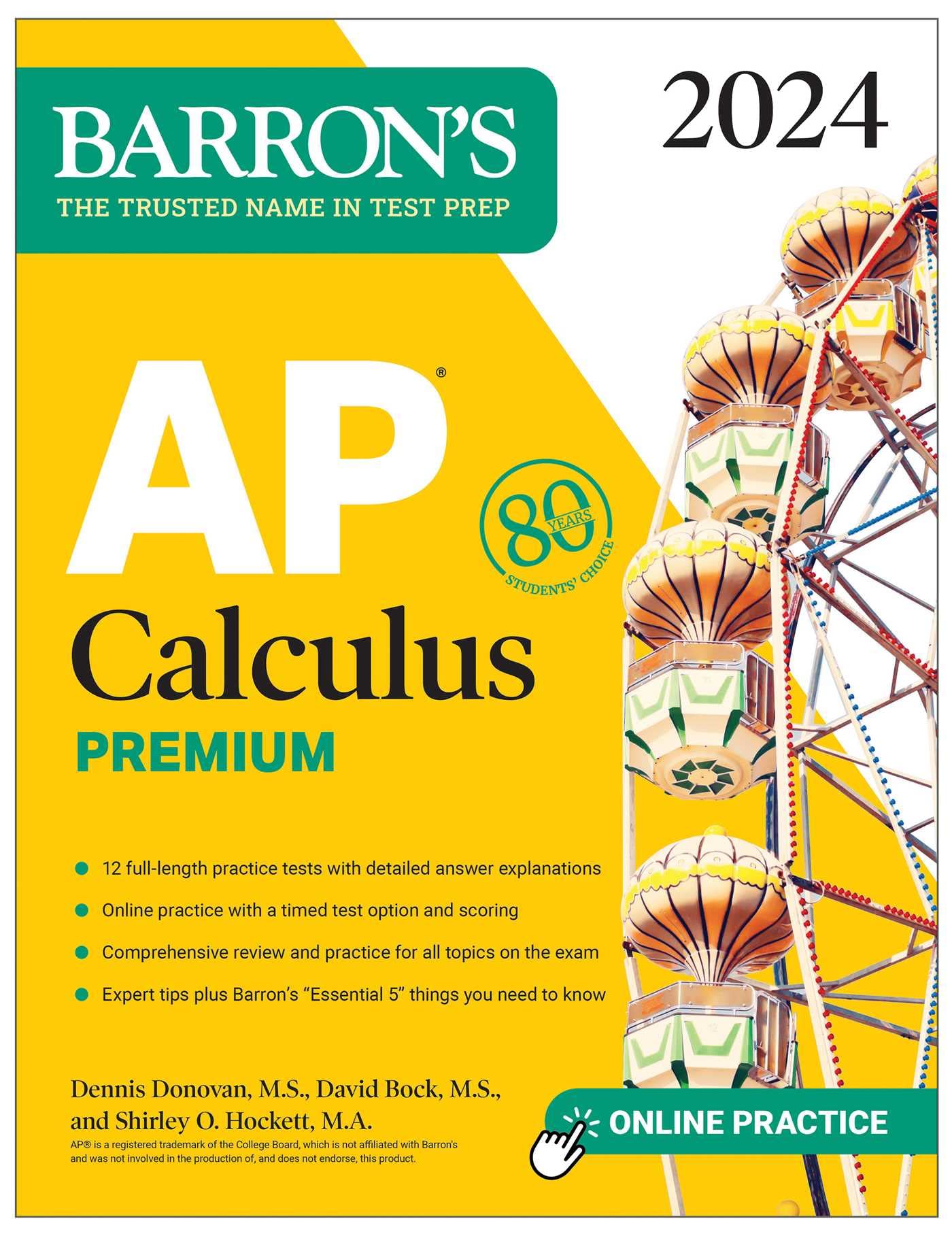 AP Calculus Premium, 2024: 12 Practice Tests + Comprehensive Review + Online Practice (Barron's AP Prep)