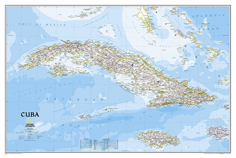 National Geographic Cuba Wall Map - Classic (Poster Size: 36 x 24 in) (National Geographic Reference Map)