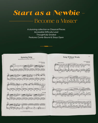 The Classical Piano Solos Collection: 106 Graded Pieces from Baroque to the 20th C. Compiled & Edited by P. Low, S. Schumann, C. Siagian - Classical Piano Sheet Music Book for Teachers and Students