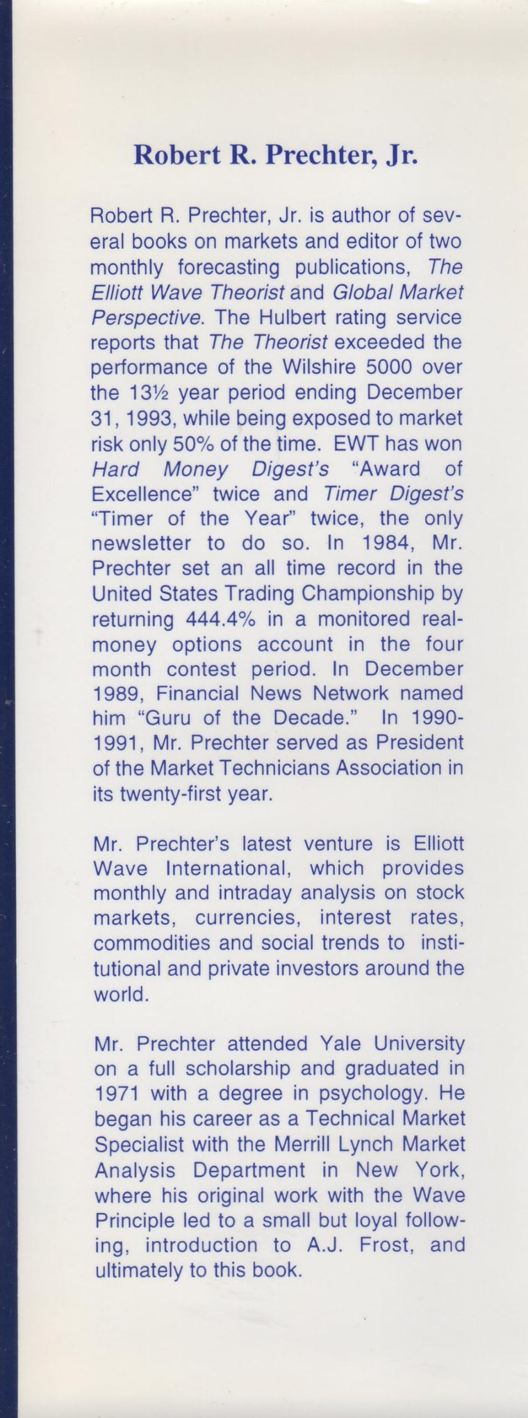 Elliott Wave Principle: Key to Market Behavior (9780932750433)