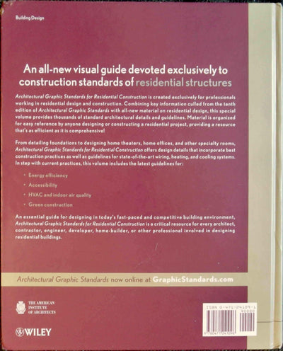 Architectural Graphic Standards for Residential Construction: The Architect's and Builder's Guide to Design, Planning, and Construction Details (Ramsey/Sleeper Architectural Graphic Standards Series)