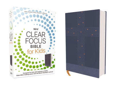 NIrV, Clear Focus Bible for Kids (Help Kids with ADHD or Dyslexia Read with Confidence), Leathersoft, Blue: Read more of the Bible with better focus using the Bionic Reading Method