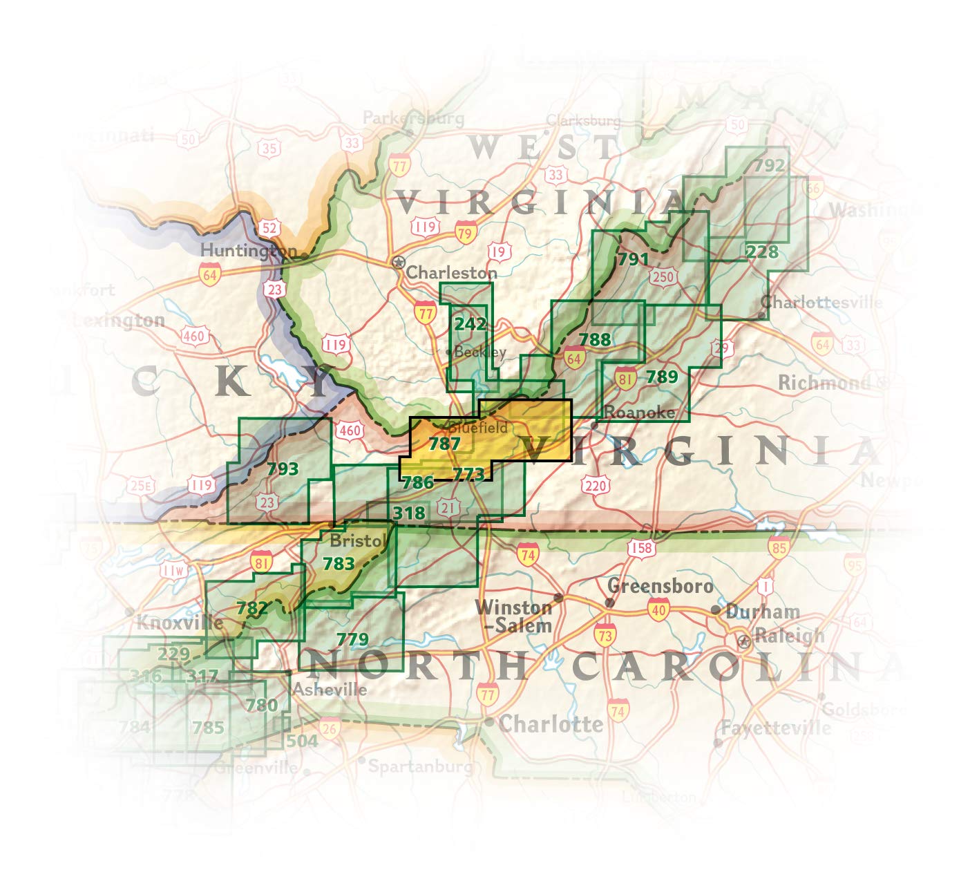Blacksburg, New River Valley [George Washington and Jefferson National Forests] (National Geographic Trails Illustrated Map)