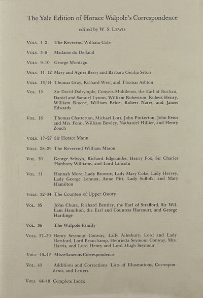 The Yale Editions of Horace Walpole's Correspondence, Volume 30: With George Selwyn, Lord Lincoln, Sir Charles Handbury Williams, Henry Fox, and ... Edition of Horace Walpole's Correspondence)
