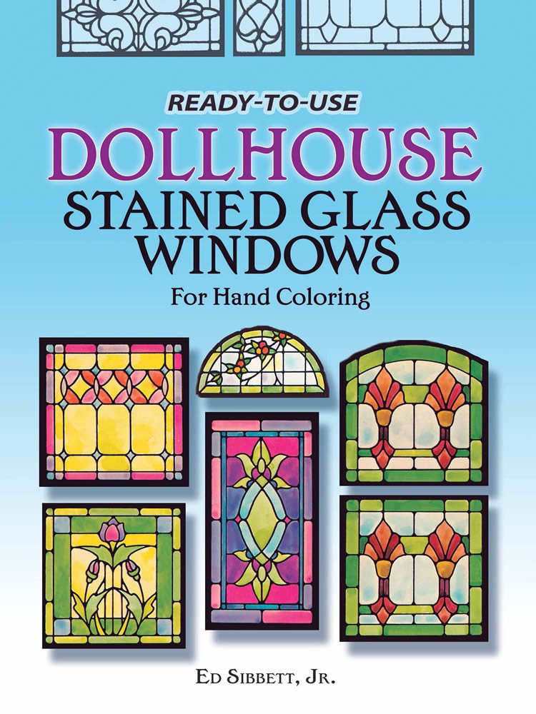 Ready-to-Use Dollhouse Stained Glass Windows for Hand Coloring
