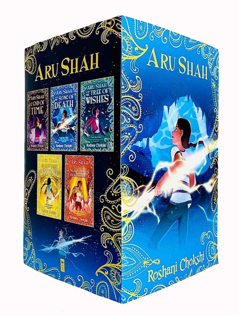 Pandava Rick Riordan Presents Aru Shah Series Books 1 - 5 Collection by Roshani Chokshi (End of Time, Song of Death, Tree of Wishes, City of Gold & Nectar of Immortality)