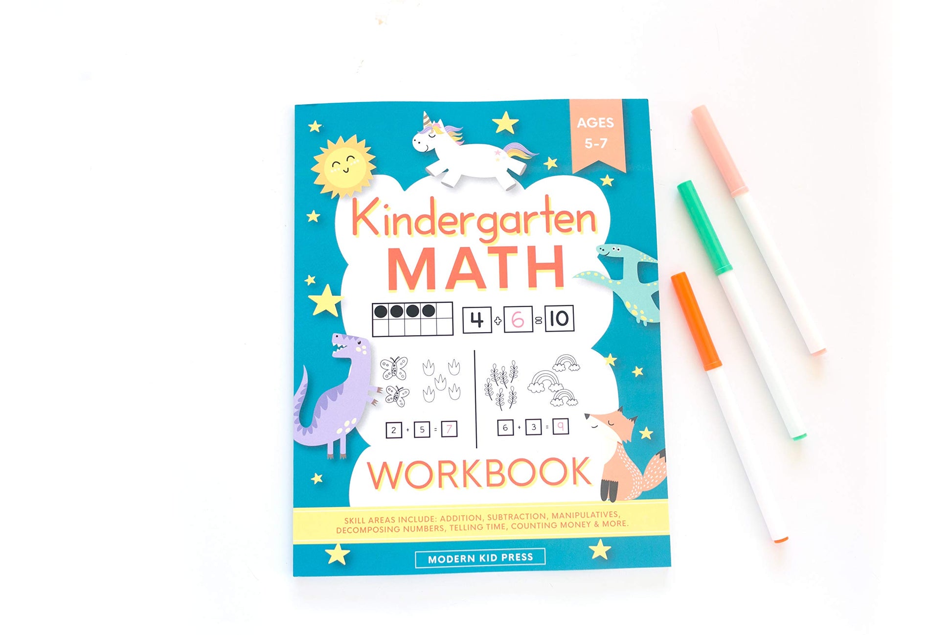 Kindergarten Math Workbook: Kindergarten and 1st Grade Workbook Age 5-7  Homeschool Kindergarteners  Addition and Subtraction Activities + Worksheets