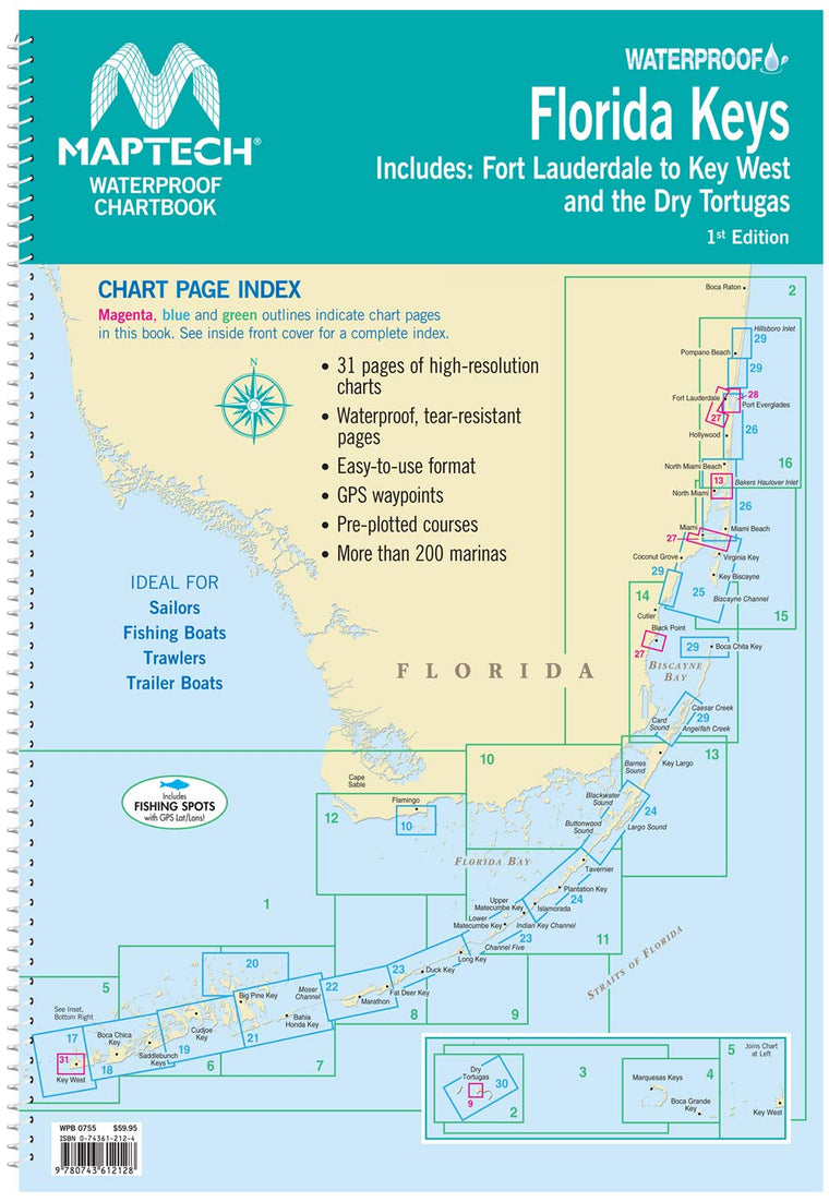 Florida Keys MAPTECH Waterproof Chartbook 1st Edition WPB0755-01