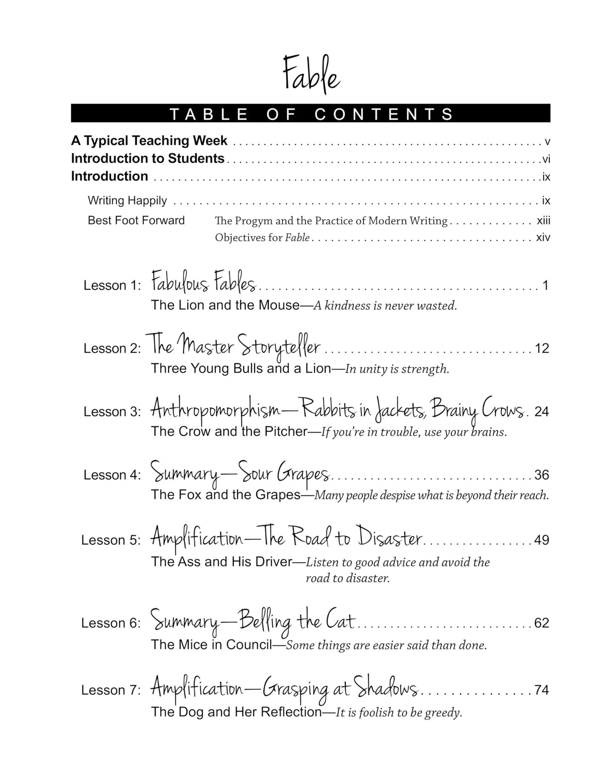 Writing & Rhetoric Book 1: Fable (Student Edition)