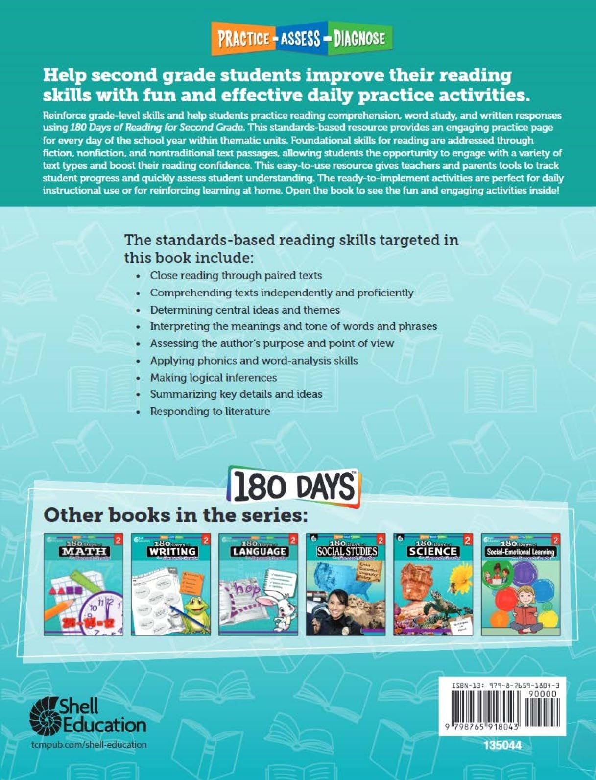 180 Days: Includes 6 Assorted Second Grade Workbooks to Practice Math, Reading, and Sight Word Skills for Classroom and Home, Cool and Fun Practice Created by Teachers