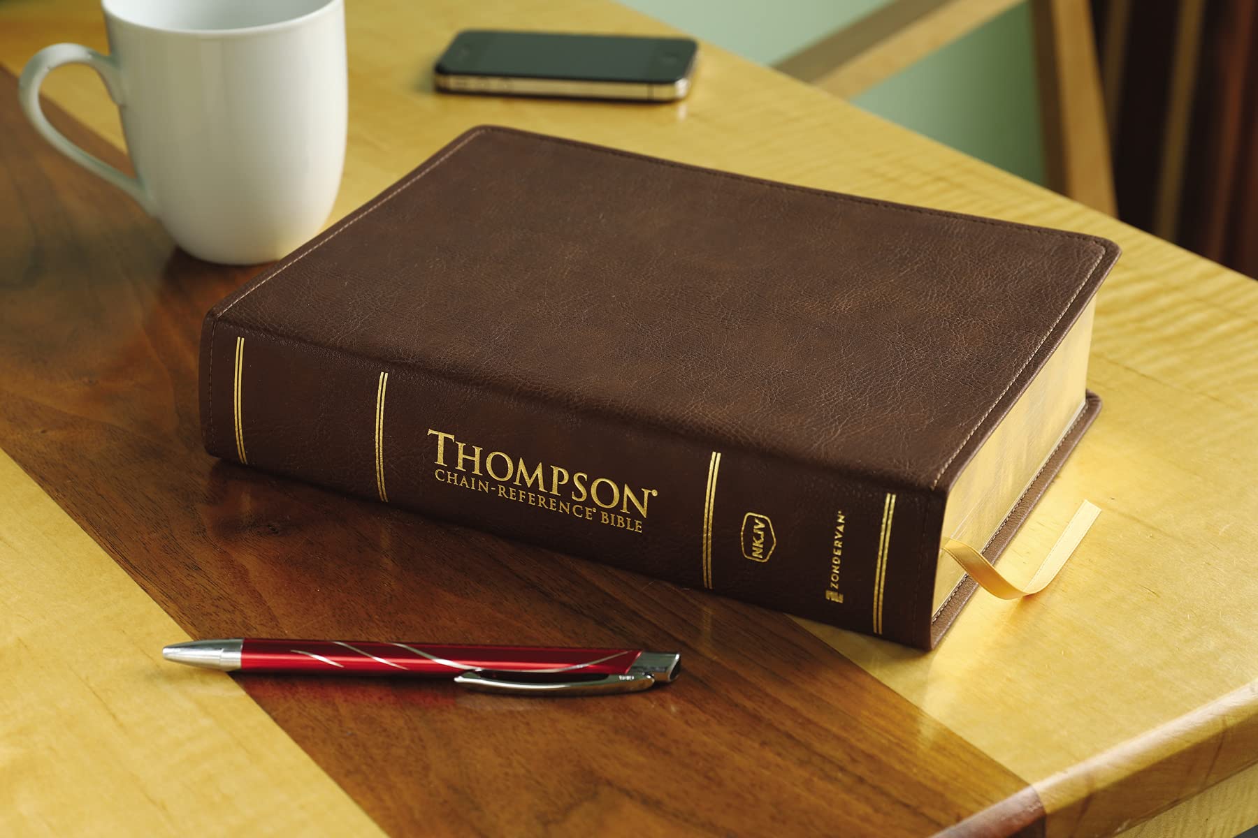 NKJV, Thompson Chain-Reference Bible, Leathersoft, Brown, Red Letter