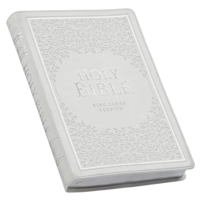 KJV Holy Bible, Thinline Large Print Faux Leather Red Letter Edition Thumb Index & Ribbon Marker, King James Version, White (KJV Thinline LP Editions)