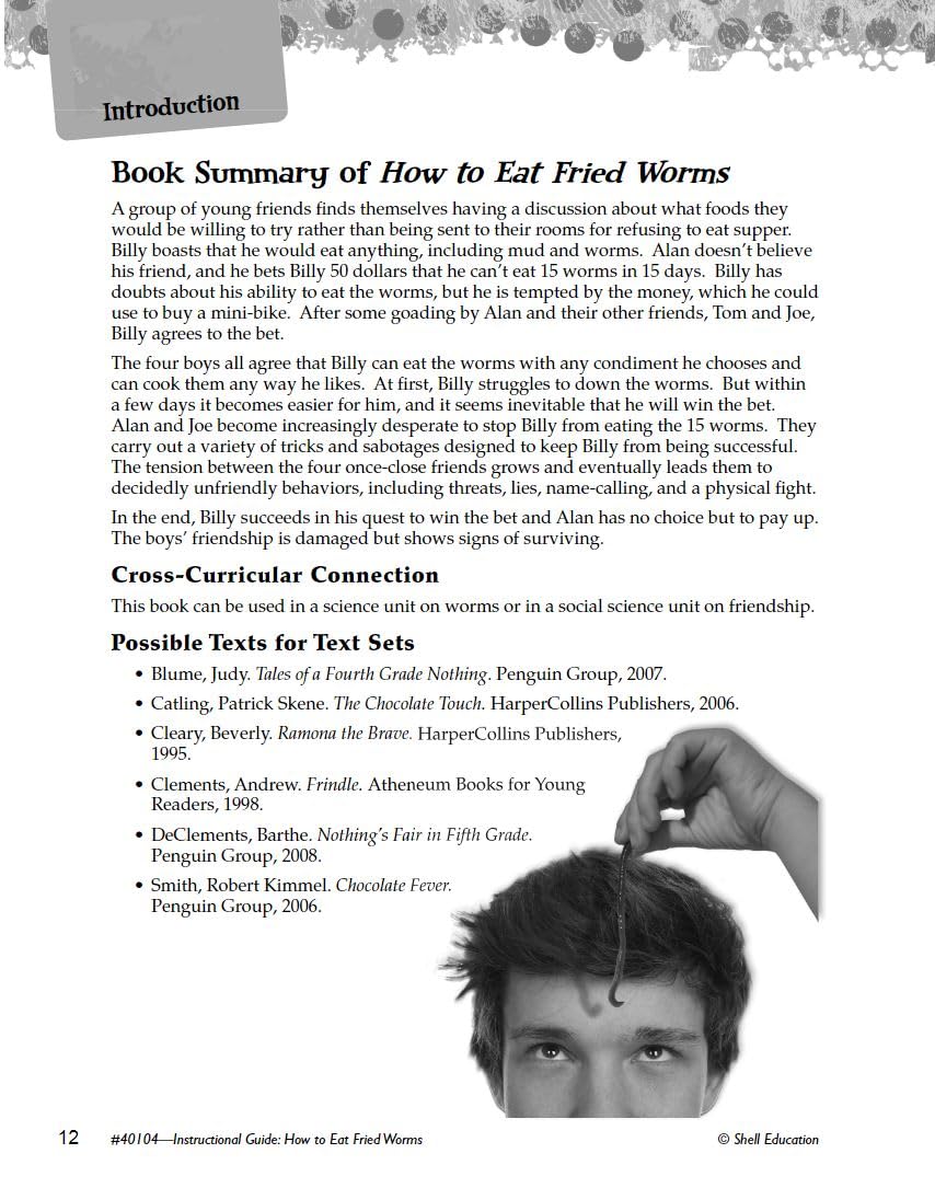 How to Eat Fried Worms: An Instructional Guide for Literature - Novel Study Guide for Elementary School Literature with Close Reading and Writing Activities (Great Works Classroom Resource)