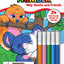 Mini Color by Number Kids Coloring Book with 5 Markers -Sloth & Friends