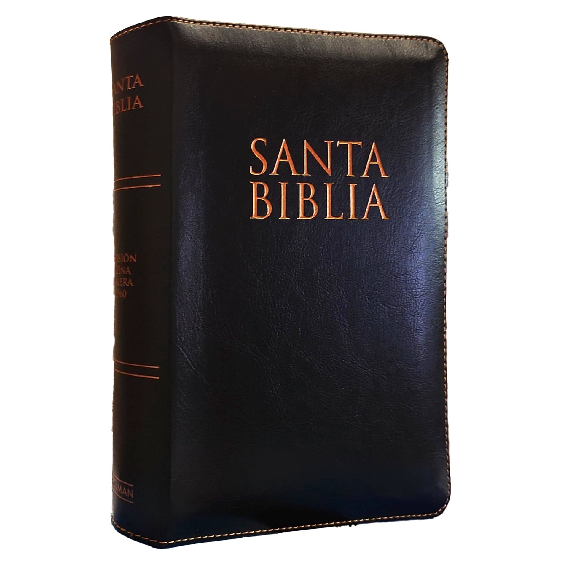 Biblia Reina Valera 1960 Letra Grande de 14 puntos en tamano manual con cierre, Indice, forro en senti cuero color Negro Edicion Especial de Lujo Coleccion Celestial (Spanish Edition)