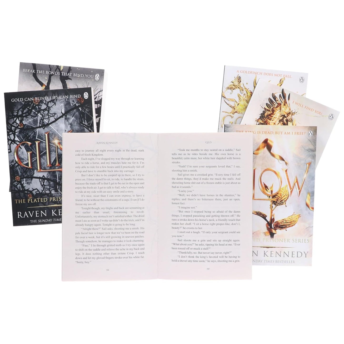 The Plated Prisoner Series 6 Books Collection Set By Raven Kennedy (Gild, Glint, Gleam, Glow, Gold & Goldfinch)