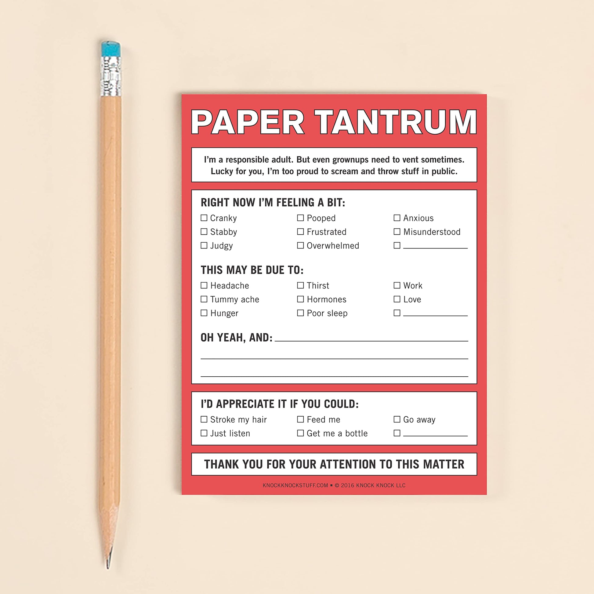 Knock Knock Paper Tantrum Nifty Note