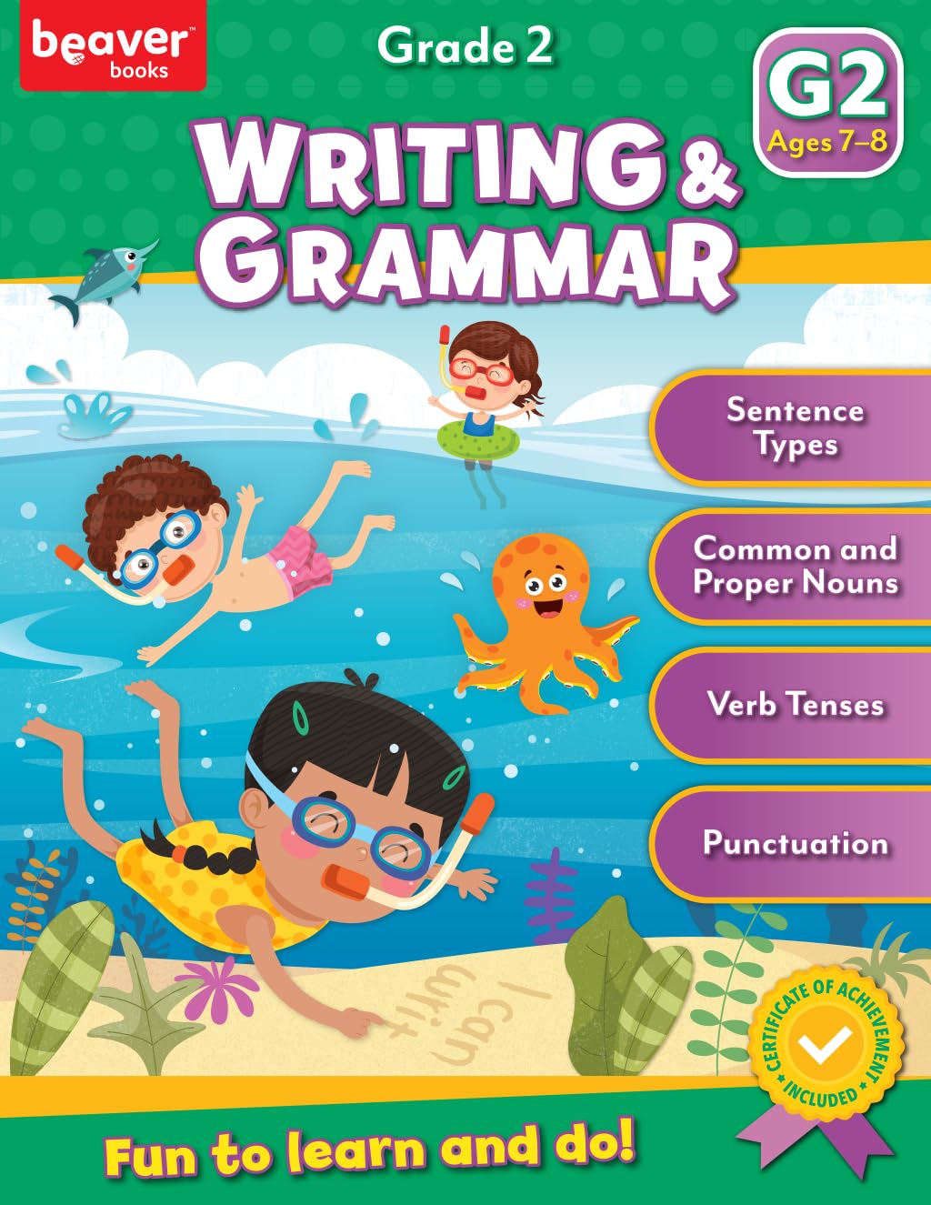 Head Start Writing & Grammar Workbooks: Ages 7-8 - 2nd Grade Prep with Sticker Sheet (Grade 2 Workbook)