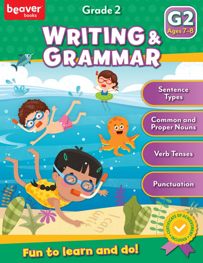Head Start Writing & Grammar Workbooks: Ages 7-8 - 2nd Grade Prep with Sticker Sheet (Grade 2 Workbook)