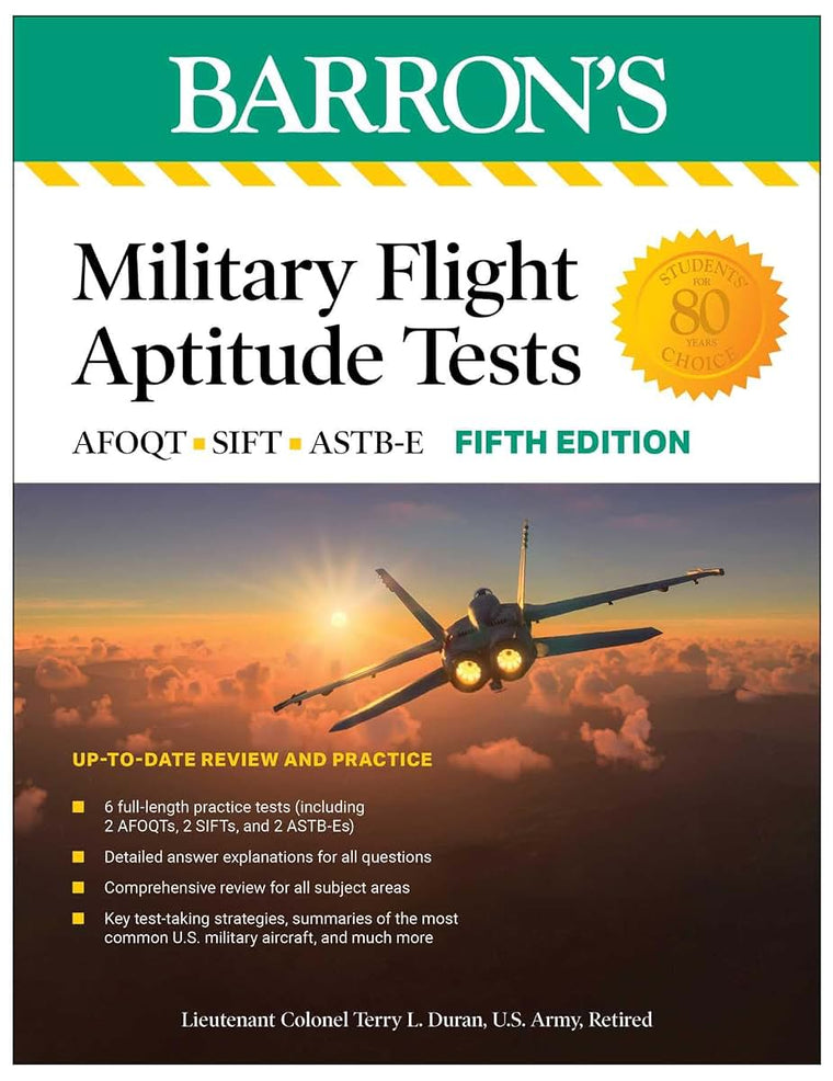 Military Flight Aptitude Tests, Fifth Edition: 6 Practice Tests + Comprehensive Review (Barron's Test Prep)