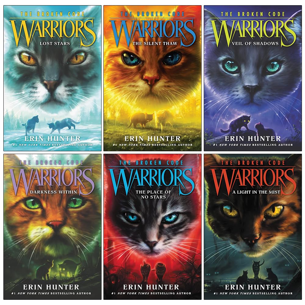 Warriors Cat: The Broken Code Book 1-6 Series 6 Books Collection Set By Erin Hunter(Lost Stars, The Silent Thaw, Veil of Shadows, Darkness Within, The Place of No Stars & A Light in the Mist)