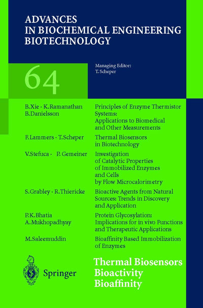 Thermal Biosensors Bioactivity Bioaffinity (Advances in Biochemical Engineering/Biotechnology, 64)