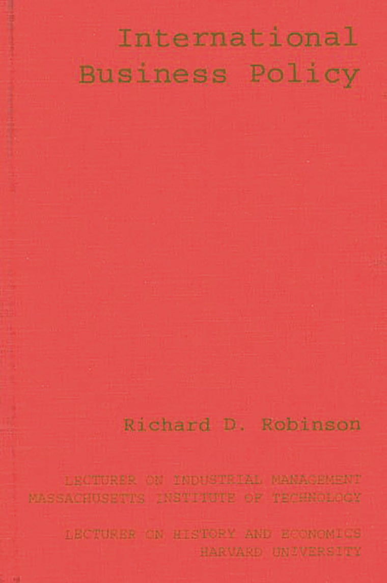 International Business Policy (Modern Management Series)