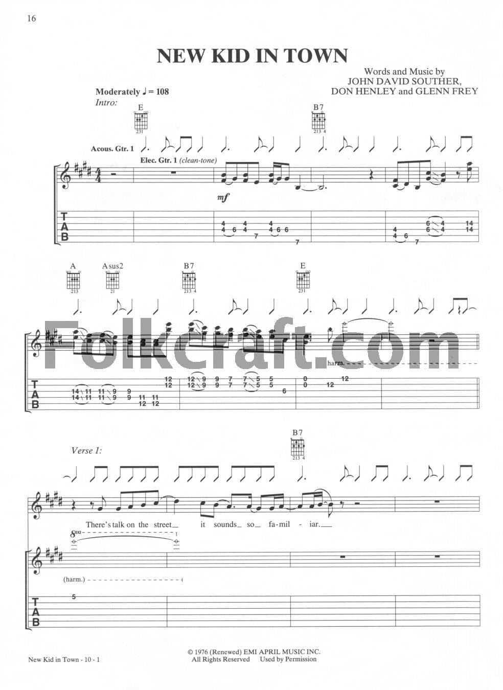 Eagles -- Hotel California: Authentic Guitar TAB (Alfred's C