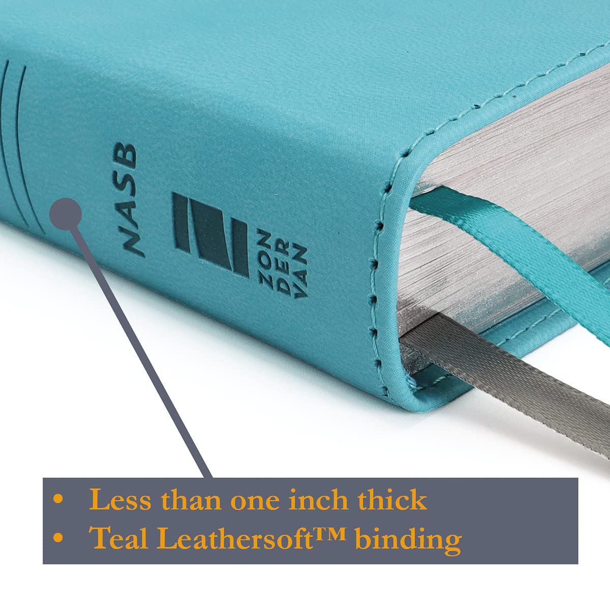 NASB, Thinline Bible, Leathersoft, Teal, Red Letter, 2020 Text, Comfort Print
