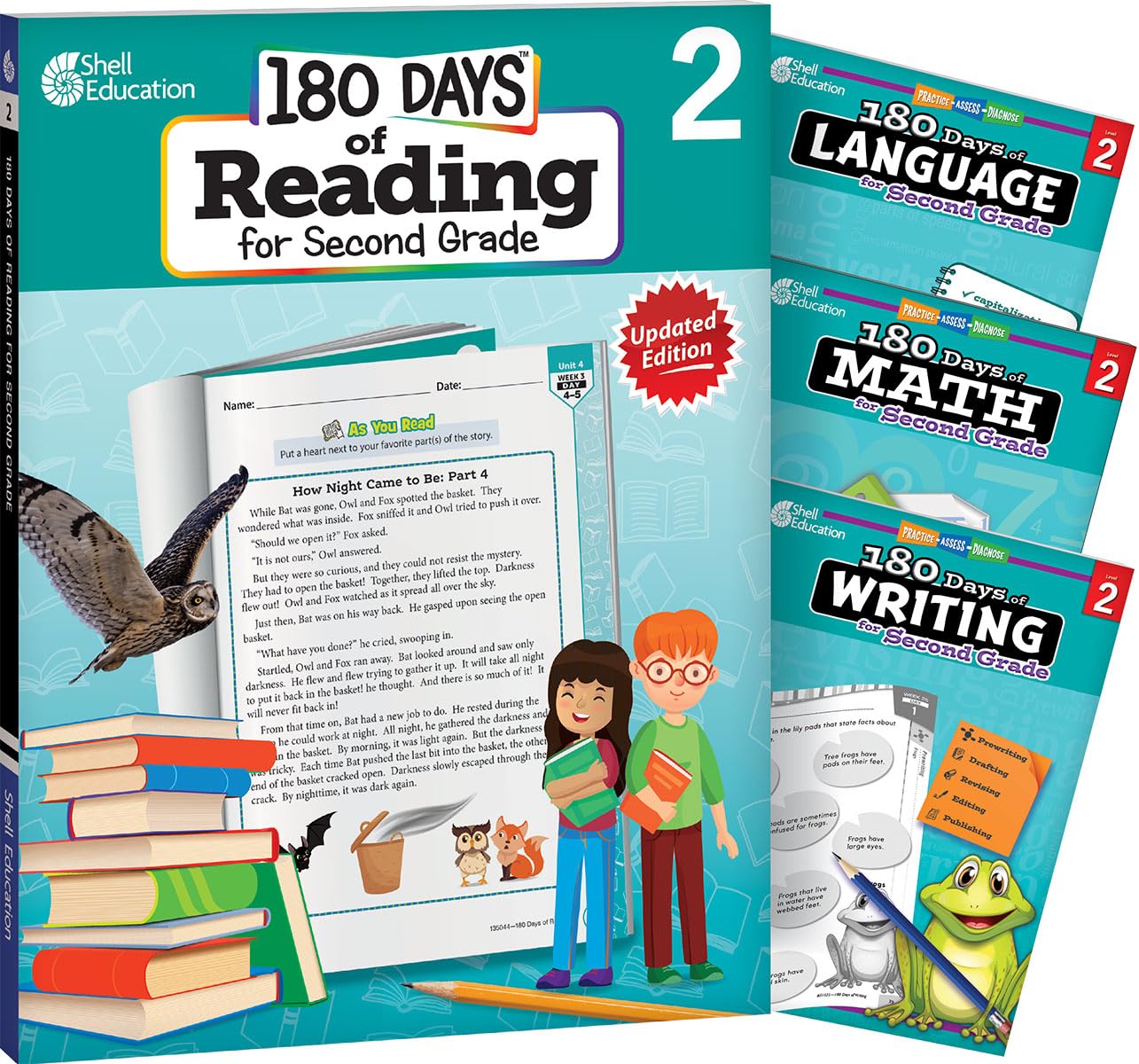 180 Days: Math, Language, Reading, and Writing for 2nd Grade Practice Workbook for Classroom and Home, Cool and Fun Practice Created by Teachers (180 Days of Practice)