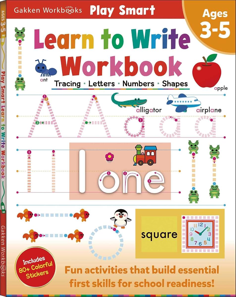 Play Smart Learn to Write Workbook: Ages 3-5: Tracing, Letters, Numbers, Shapes