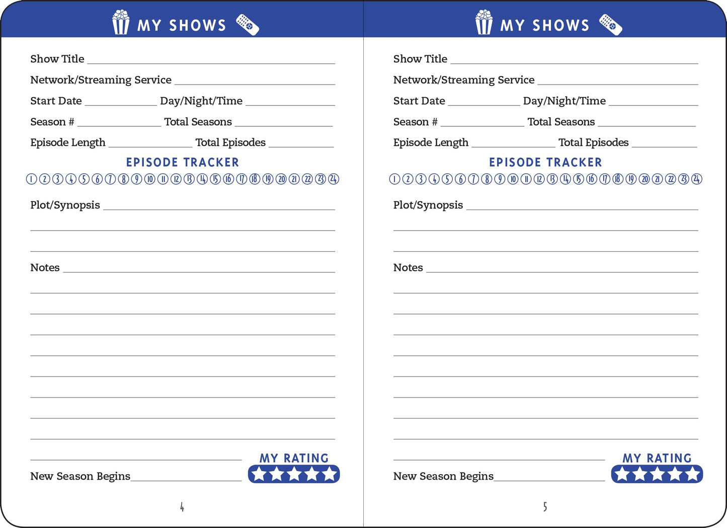 What Are You Watching? Logbook (with removable cover band for privacy)