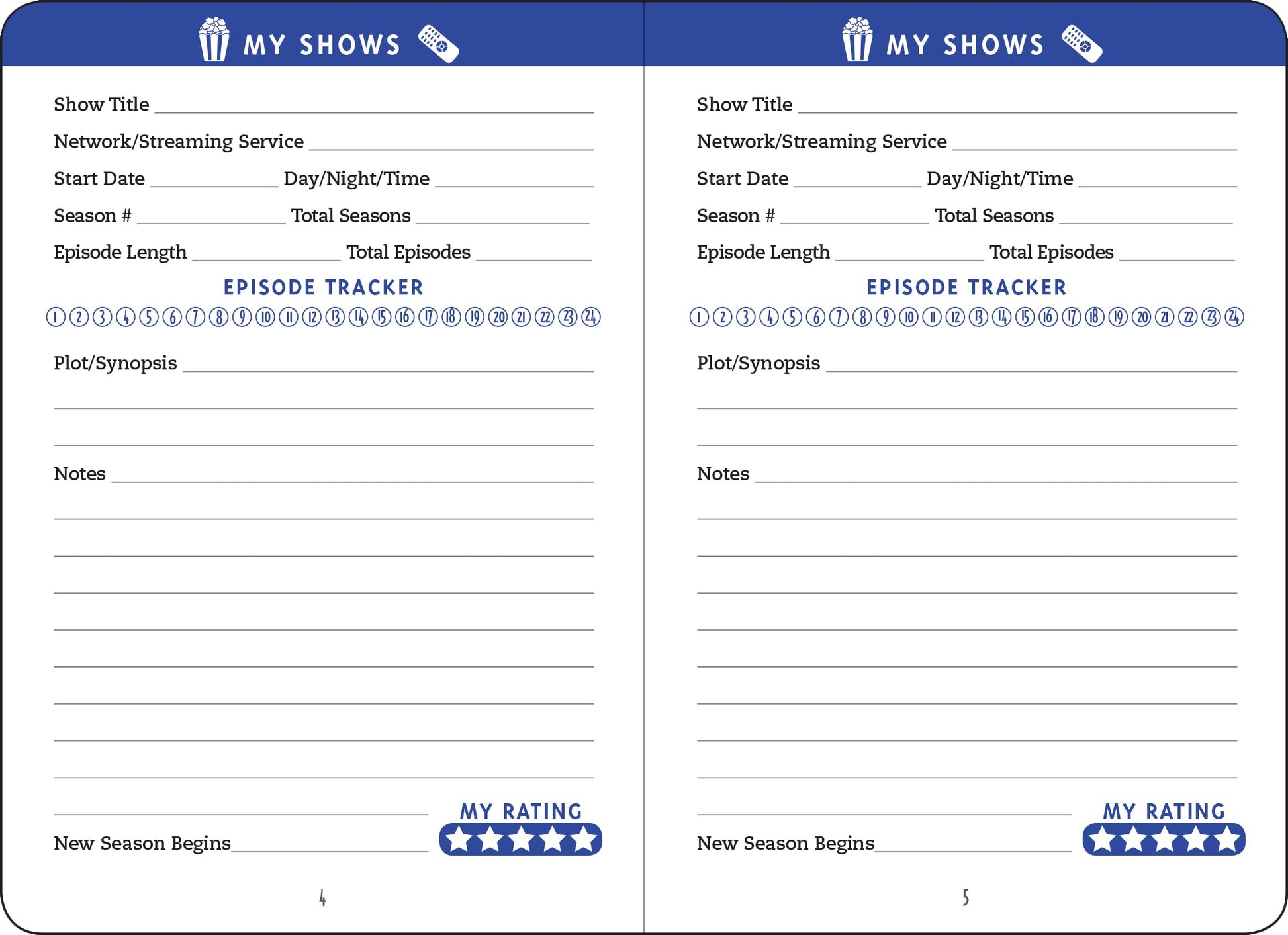What Are You Watching? Logbook (with removable cover band for privacy)