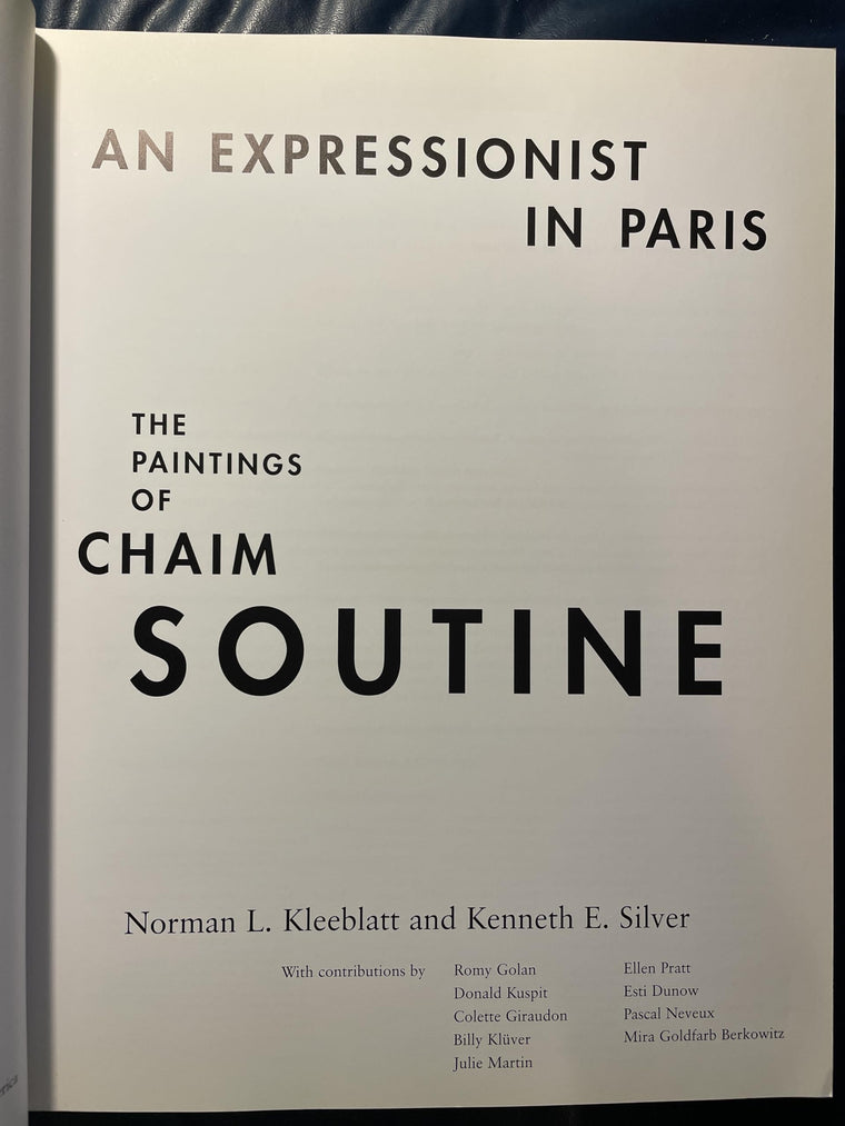 Chaim Soutine: An Expressionist in Paris — back cover