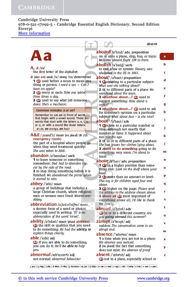 Cambridge Essential English Dictionary by McIntosh, Colin