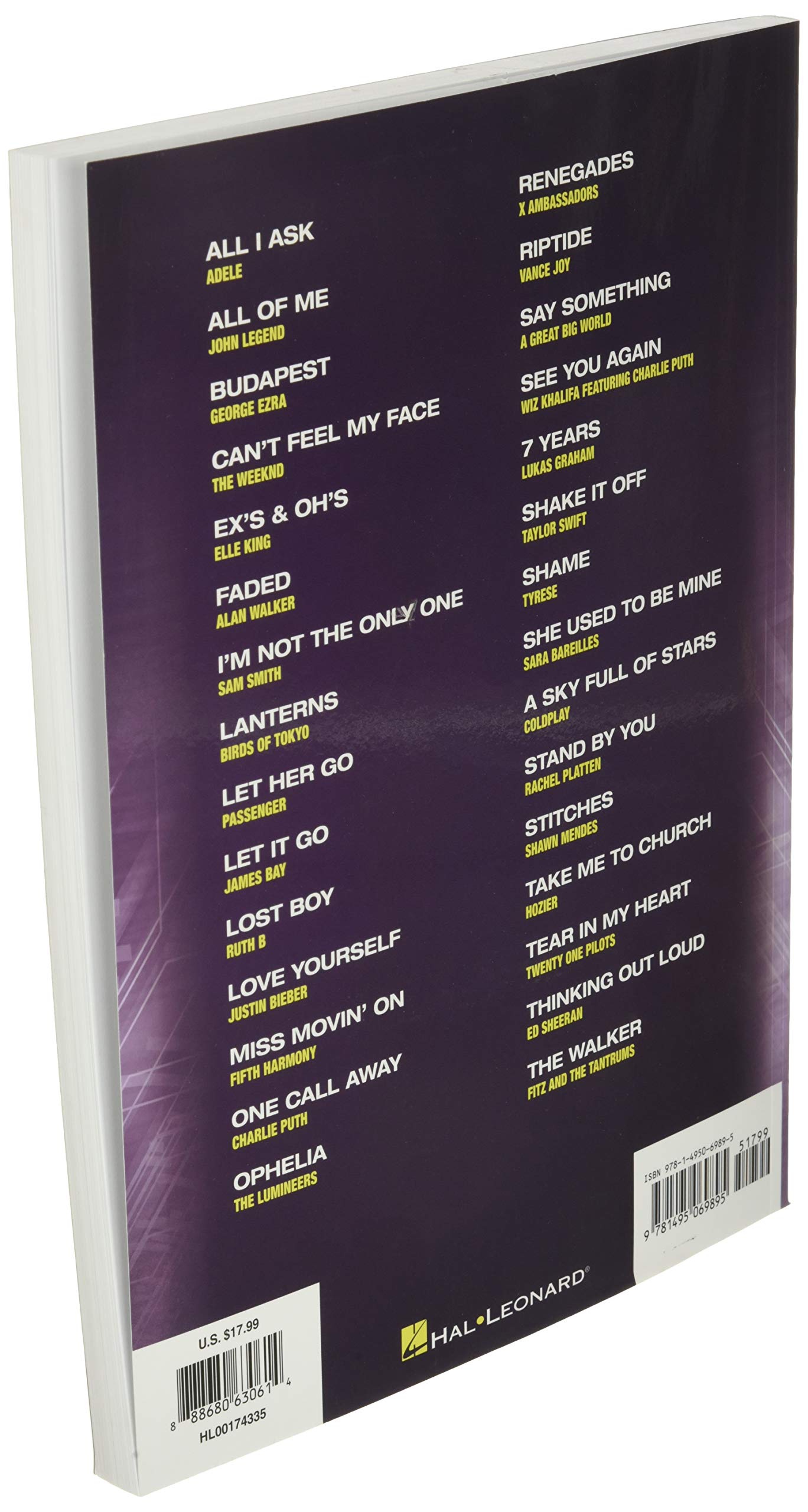 Popular Sheet Music: 30 Hits from 2014-2016 - Piano, Vocal and Guitar Chords