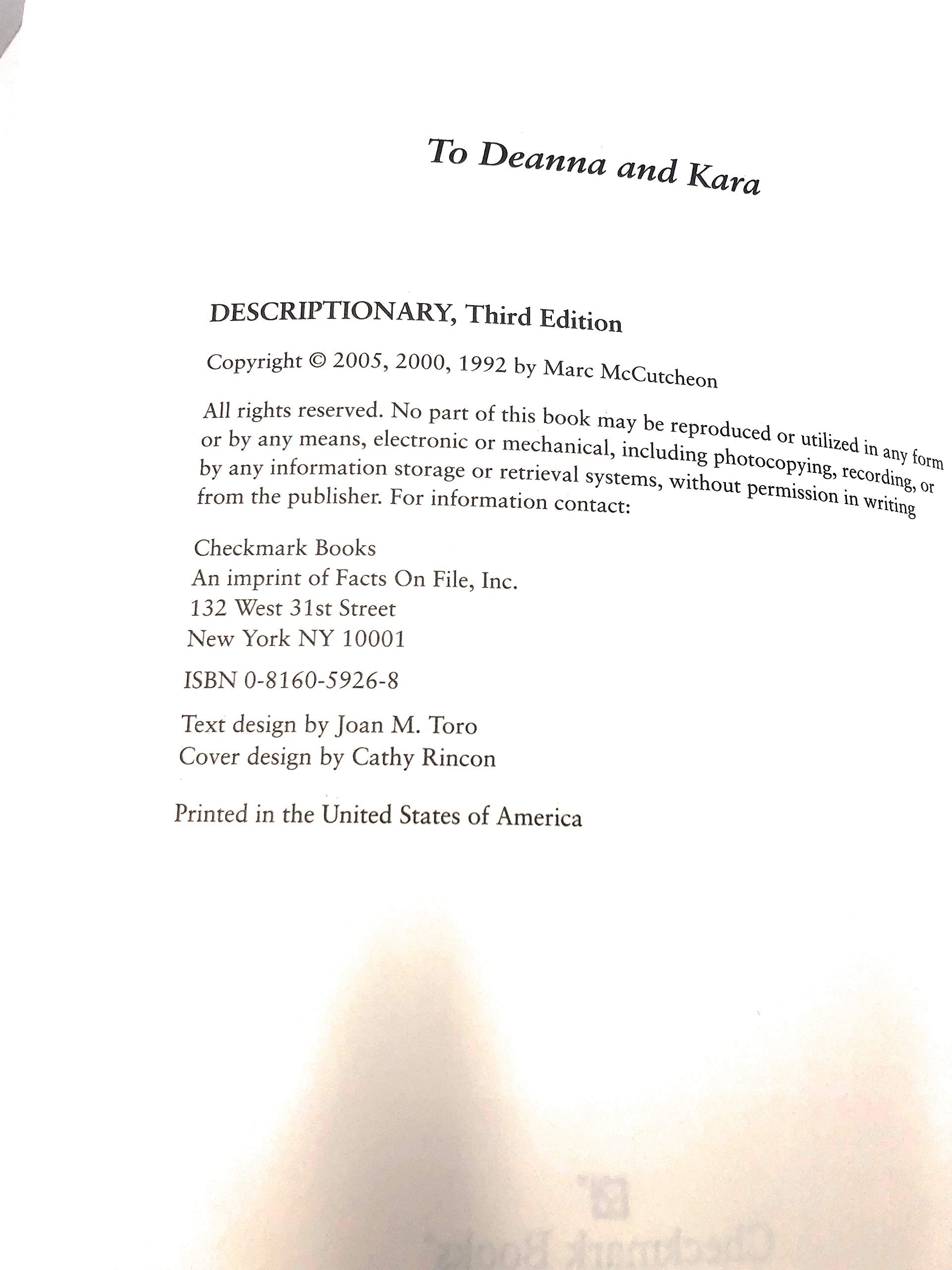 Descriptionary: A Thematic Dictionary