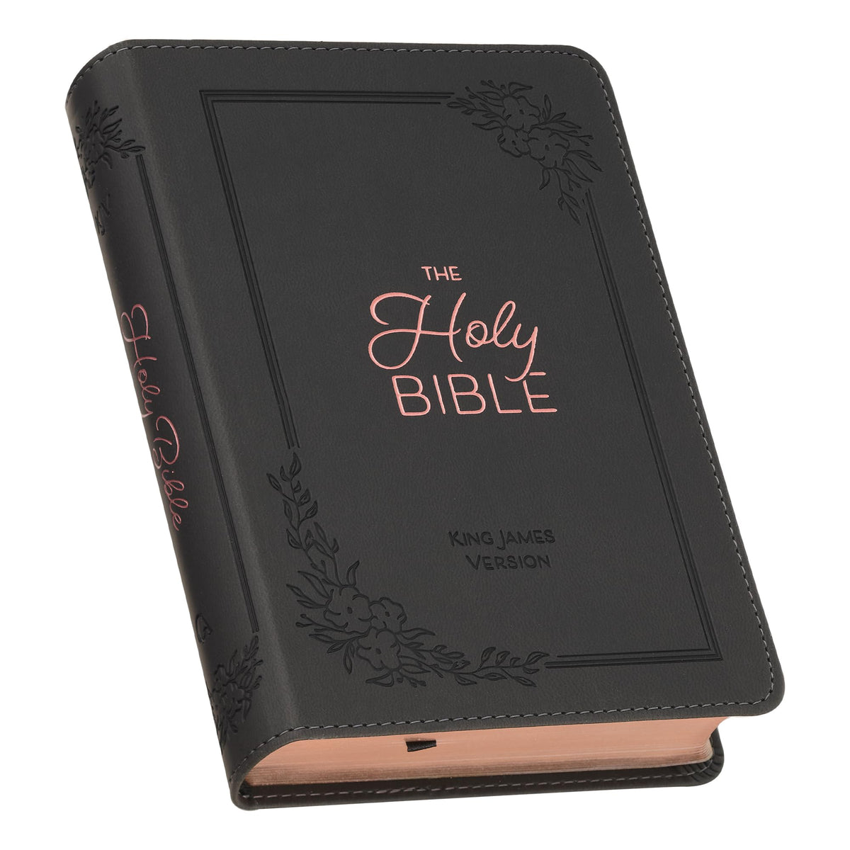 KJV Holy Bible, Compact Large Print Faux Leather Red Letter Edition Ribbon Marker, King James Version, Cobalt Gray (KJV Compact LP Editions)