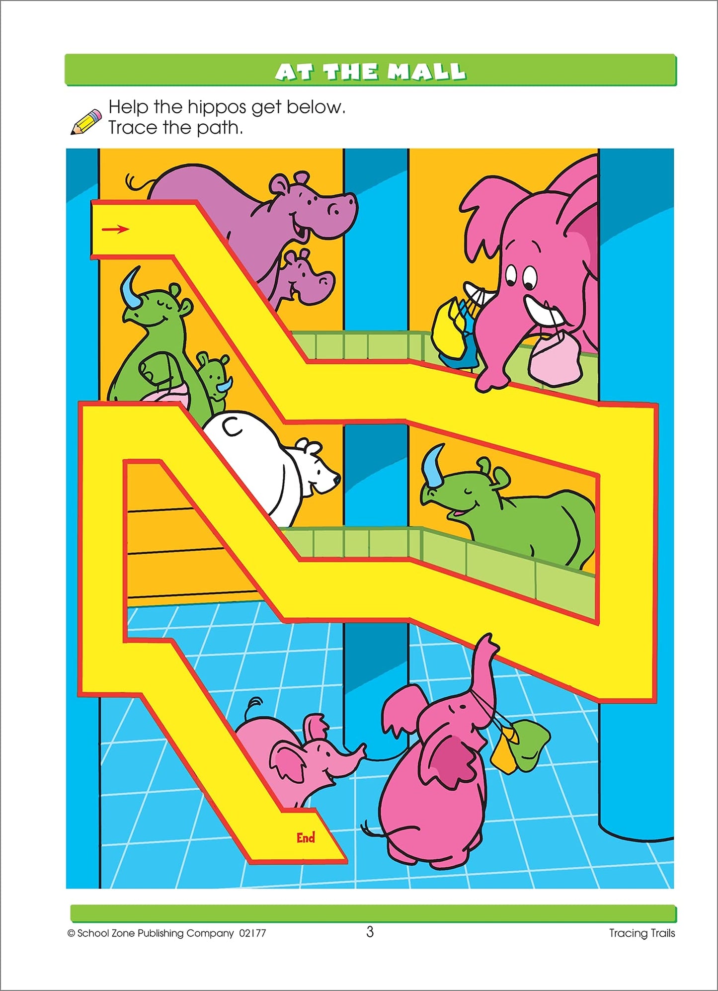School Zone Tracing Trails Workbook: 32 Pages, Preschool, Pre-Writing, Intro to Shapes, Alphabet, Numbers, Ages 3 to 5 (Little Hand Helper Book Series)
