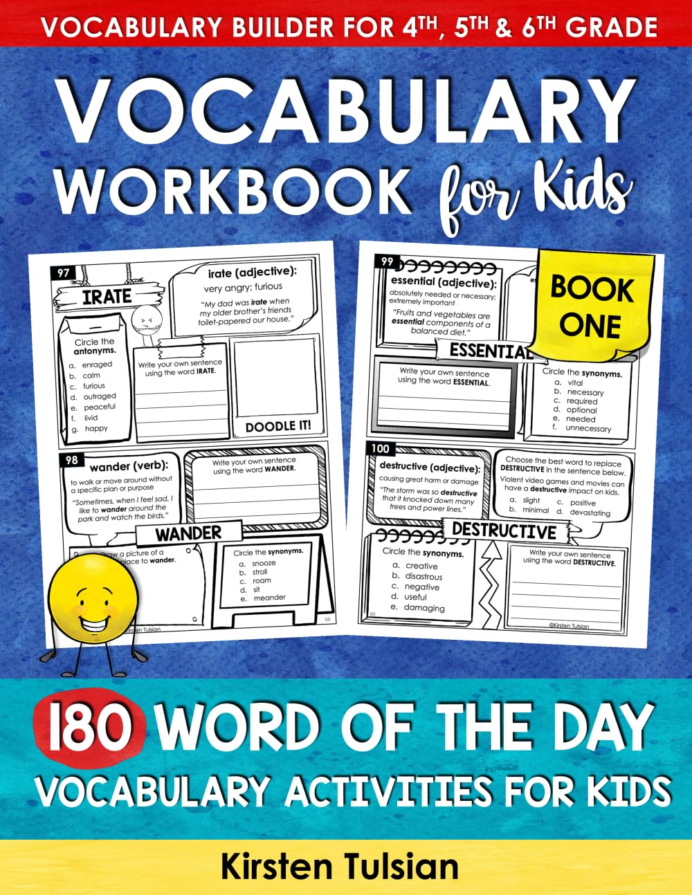 Vocabulary Workbook for Kids: 180 Word of the Day Vocabulary Activities BOOK ONE Vocabulary Builder for 4th, 5th & 6th Grade (Vocabulary Builder Workbooks)
