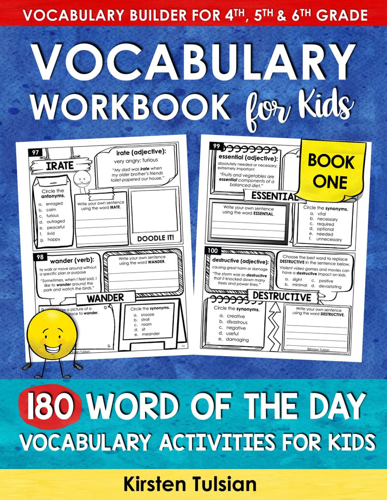 Vocabulary Workbook for Kids: 180 Word of the Day Vocabulary Activities BOOK ONE Vocabulary Builder for 4th, 5th & 6th Grade (Vocabulary Builder Workbooks)