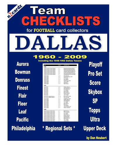 Team Checklists For Football Card Collectors DALLAS (N2cardz)