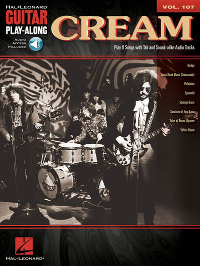 Cream - Guitar Play-Along Volume 107  Songbook for Intermediate Players with Online Audio  Rock Guitar Method Book with Tablature Sheet Music and Backing Tracks  Learn Classic Guitar Styles