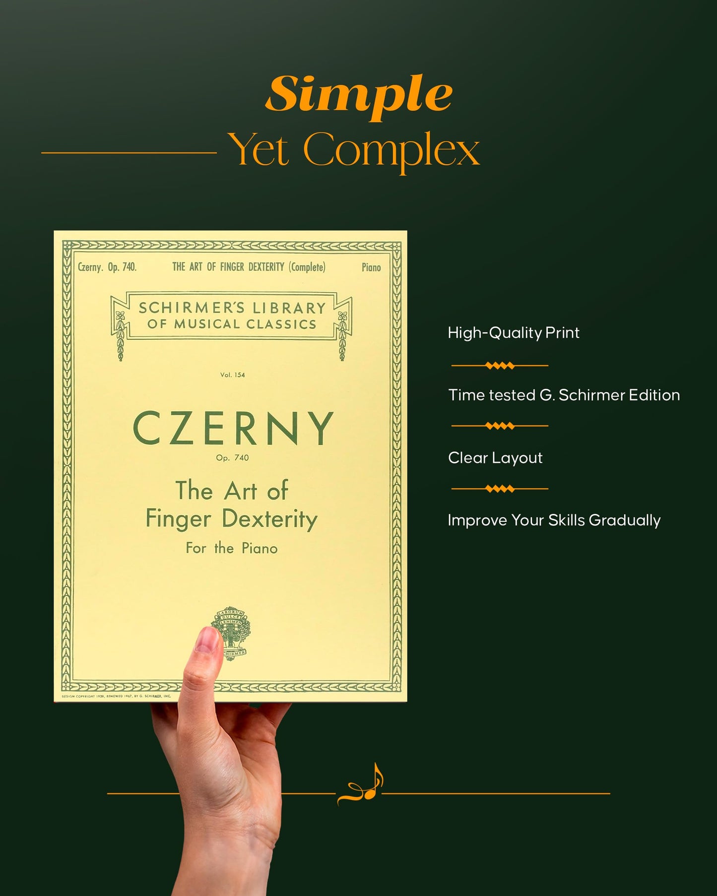 Czerny: Art of Finger Dexterity for the Piano, Op. 740 (Complete) (Schirmer's Library Of Musical Classics, Vol. 154)