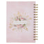 Christian Art Gifts Journal w/Scripture He Gives Me New Strength Psalm 23:3 Bible Verse, Pink Floral 192 Ruled Pages, Large Hardcover Notebook, Wire Bound