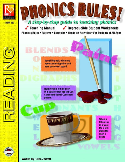 Remedia Publications Phonics Rules! Reproducible Activity Workbook for Kids  Phonics Workbook for Reading, Spelling, Early Literacy, Decoding, Blends, Digraphs, Syllables, Homeschool & Classroom
