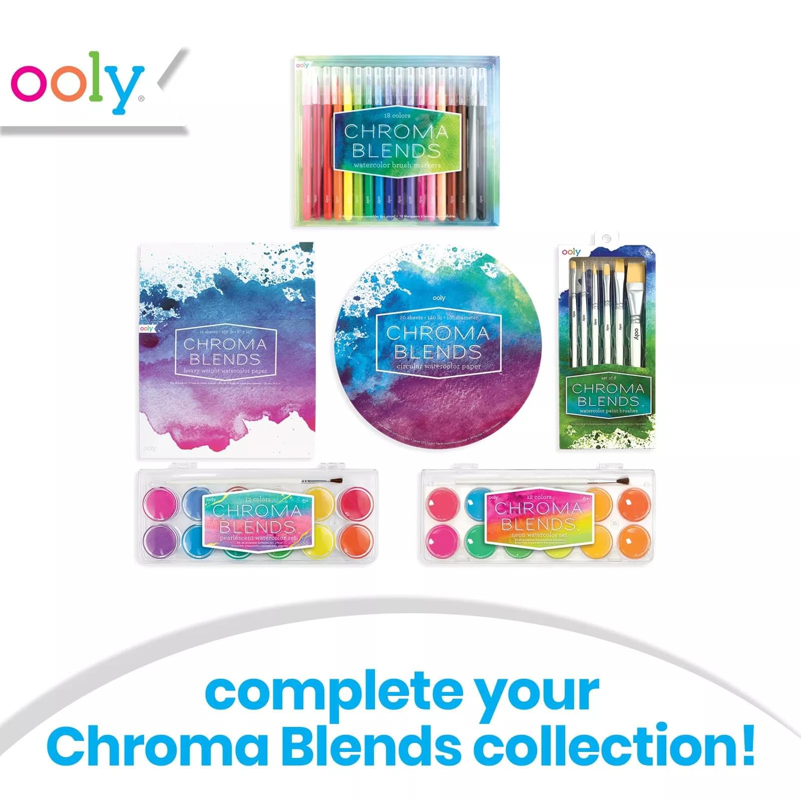Ooly Chroma Blends Heavy-Weight Watercolor Pad, 8 x 10 Inches - 15 Sheets