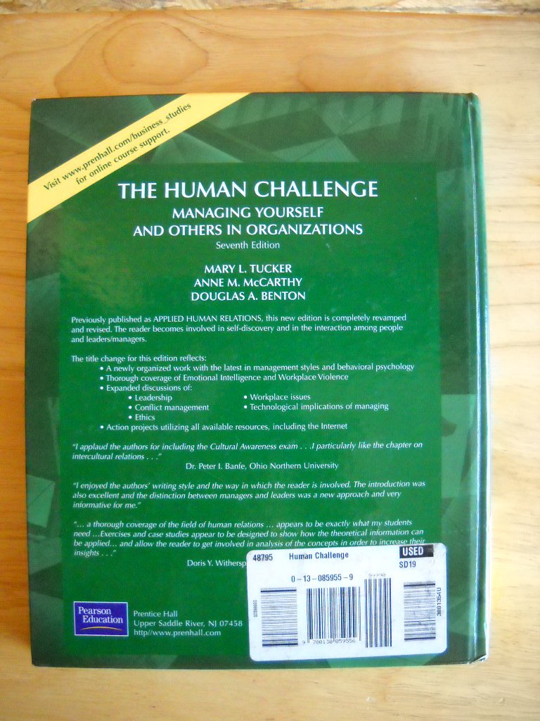 Human Challenge, The: Managing Yourself and Others in Organizations