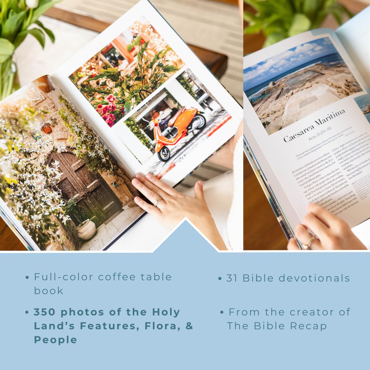Israel: Beauty, Light, and Luxury (A Vibrant, Full-Color Coffee Table Book with 350 Photos of the Holy Land's Features, Flora, & People. Also Includes 31 Bible Devotionals)