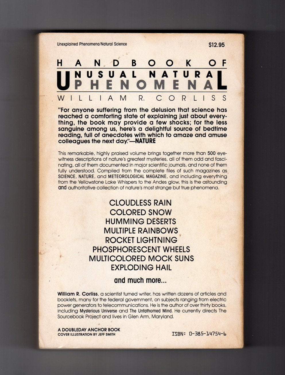 Handbook of Unusual Natural Phenomena by Corliss, William R.